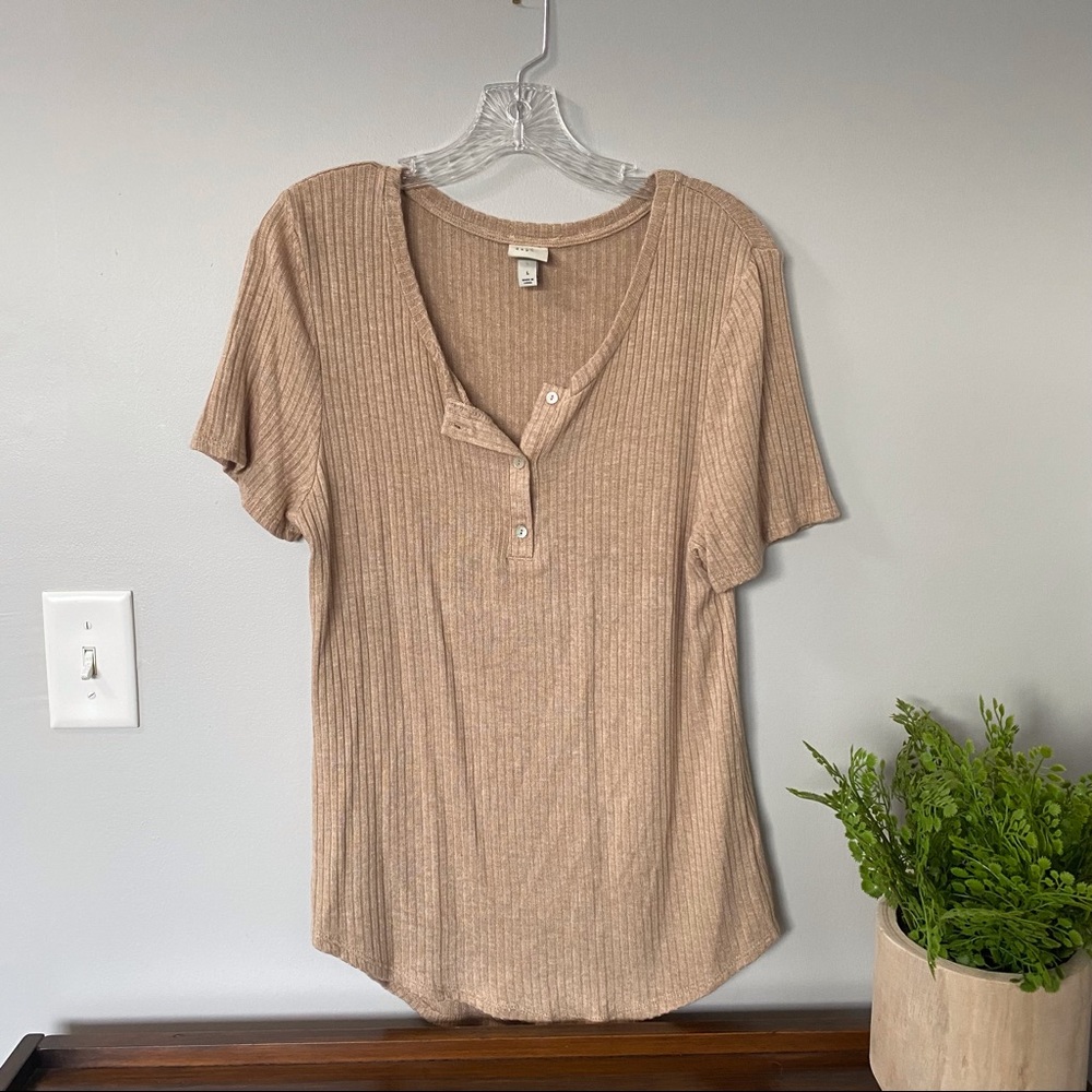 A new day Knit Short Sleeve Top
